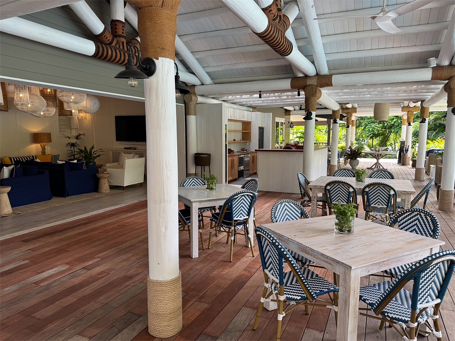 Restaurant fit-out with hardwood floors