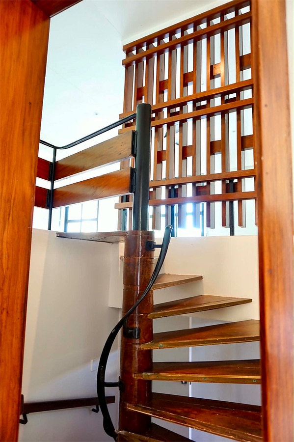 New spiral stair and timber screen