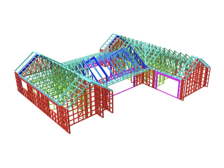 3D frame model of a new home