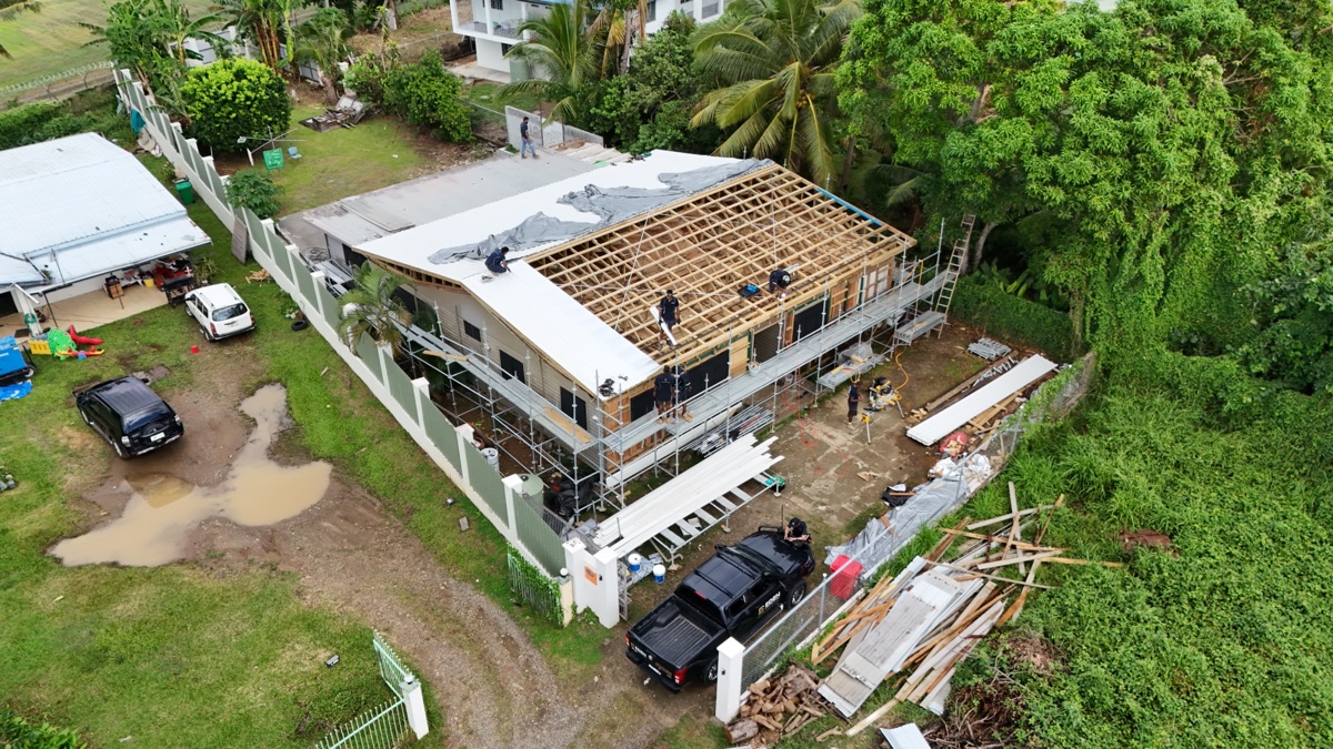 Scaffolding up for a roof replacement