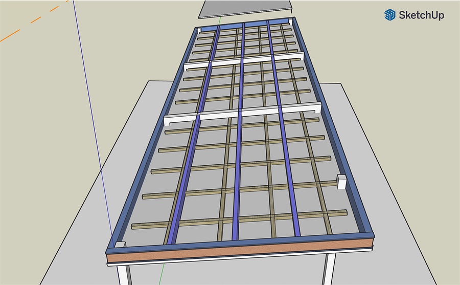 Concept model: roof framing