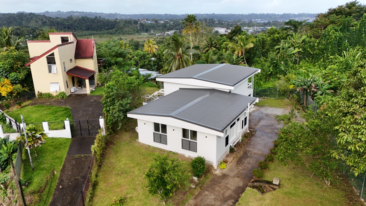 New two-storey home from the air, Suva